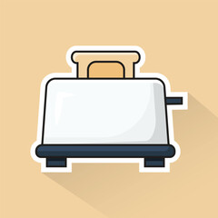 Illustration of Toaster in Flat Design