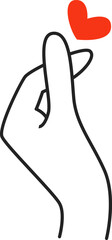 Lined fingers showing heart gesture