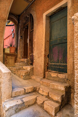 Old terracotta houses in Old Town, Villefranche sur Mer, South of France