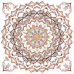 可愛らしいピンクのマンダラ風パターンイラスト