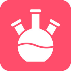 Vector Design Three Neck Flask Icon Style