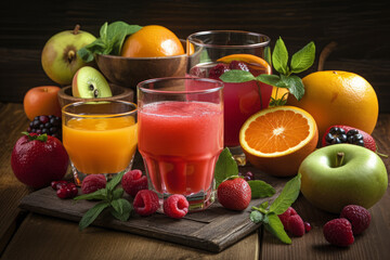 Ai generated fresh healthy juice.
