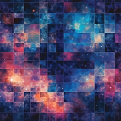 Rainbow Dimension - Infinite Nebula Seamless Pattern