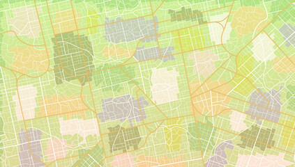 Detailed vector map poster of city, GPS tracking map. Street roads and location, vector background. Garish vector illustration of roadmap. Fragments of town.