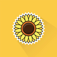 Illustration of Sunflower in Flat Design