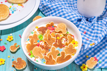 Bunny shaped tiny pancakes