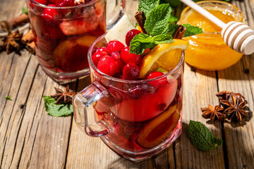 Hot fruity punch or mulled wine