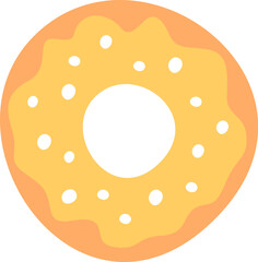 Flat doughnut dessert