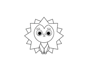 Hedgehog vector isolated outline icon. Hedgehog animal vector icon. Hedgehog icon 