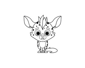 Hyena vector isolated outline icon. Hyena animal vector icon. Hyena icon 