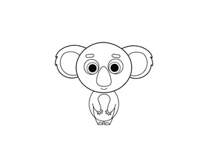 Koala vector isolated outline icon. Koala animal vector icon. Koala 