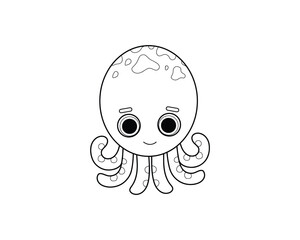 Octopus vector isolated outline icon. Octopus animal vector icon. Octopus icon 
