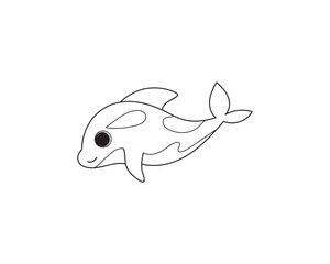 Orca vector isolated outline icon. Orca animal vector icon. Orca icon 