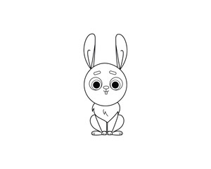 Rabbit vector isolated outline icon. Rabbit animal vector icon. Rabbit icon 