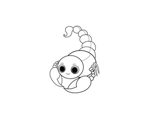 Scorpion vector isolated outline icon. Scorpion animal vector icon. Scorpion icon 