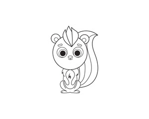 Skunk vector isolated outline icon. Skunk animal vector icon. Skunk icon 