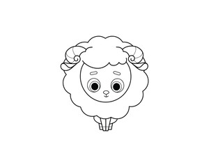 Sheep vector isolated outline icon. Sheep animal vector icon. Sheep icon 