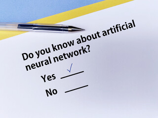 Obraz premium Questionnaire about artificial intelligence