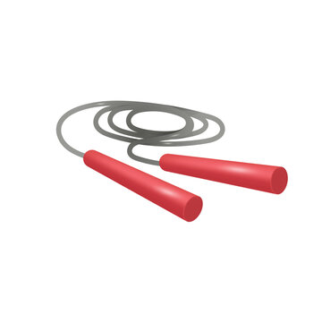 Skipping or jump rope for children or adults 3D illustration. Drawing of equipment for workout in gym or outside in 3D style on white background. Sports, healthy lifestyle, childhood, leisure concept