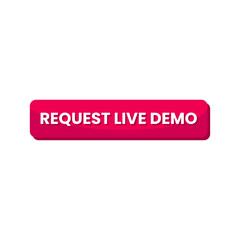 Request live demo education icon label button design vector