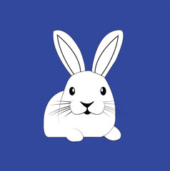 white rabbit with eyes
