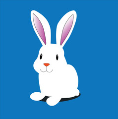 white rabbit with a ribbon