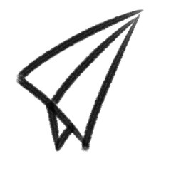 hand drawn paper plane icon