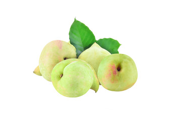 green peaches fruit isolated on  transparent png