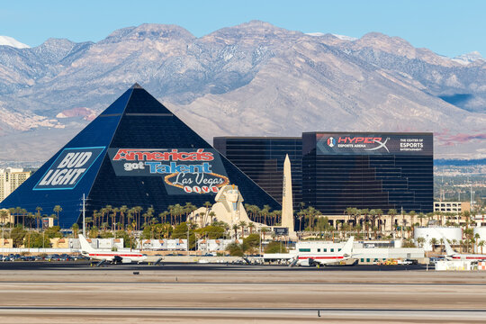 Janet EG&G Boeing airplanes at Las Vegas airport in the United States