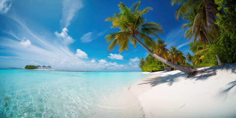 Obraz na płótnie Canvas Amazing paradise islands of Maldives. Generative AI