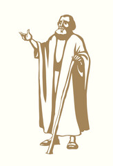 Ancient Jewish preacher. Vector drawing