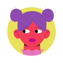 Young Woman With Violet Hair Avatar