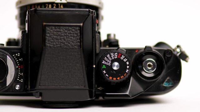 Vintage Analogic FilmCamera dials, Nikon F3 closeup of dial buttons.