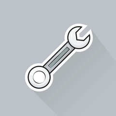 Illustration of Wrench in Flat Design 
