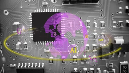 Machine learning artificial intelligence, computer microchip future concept - Powered by Adobe