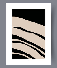 Abstract lines parallel composition wall art print. Contemporary decorative background with composition. Printable minimal abstract lines poster. Wall artwork for interior design.