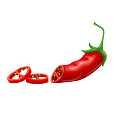 chili pepper cut cartoon vector illustration