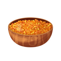 lentil food cartoon vector illustration