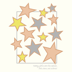 Be Your Own Kind of Beautiful Slogan with Studded Stars for Tshirt Graphic Vector Print
