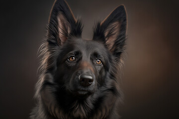 Discover the Majestic Belgian Sheepdog on a Dark Background: A Stunning Representation of the Breed's Noble Traits