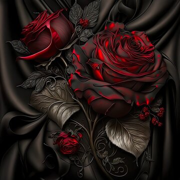Gothic Red Rose Portrait Live Wallpaper  free download