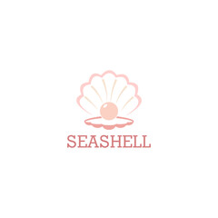 Seashell with pearl icon isolated on white background