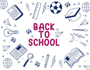 Back to school background vector design