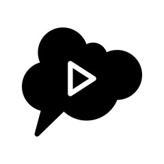 icon chat, cloud, video streaming.  editable file and color