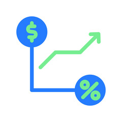 icon chart, graph, chart bars, currency chart. editable file and color