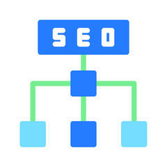 Icon SEO structure and hierarchy, editable file and color.