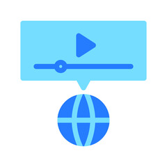 icon video ad, advertising video, Live streaming, play. editable file and color