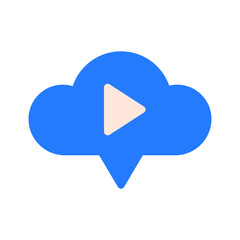 icon chat, cloud, video streaming.  editable file and color