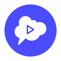 icon chat, cloud, video streaming.  editable file and color