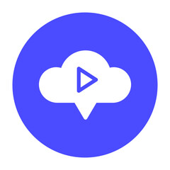 icon chat, cloud, video streaming.  editable file and color